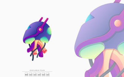 Robot Renkli Logo İllüstrasyonu