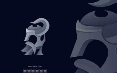 Viking sisak színes logó illusztráció