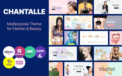 "Chantalle - Multipurpose Woman Fashion Elementor" Responsive WordPress thema №52658