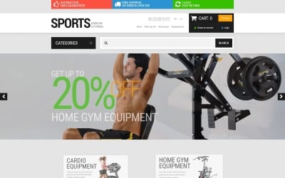 Modelo OpenCart da loja de esportes ativos