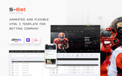 Reszponzív S-Bet - Online Betting Multipage HTML Weboldal sablon 52669