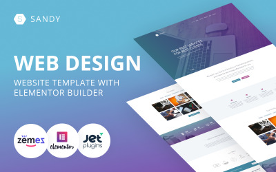 Sandy – motyw WordPress do projektowania stron internetowych z narzędziem Elementor Builder dla witryny Creative Studio