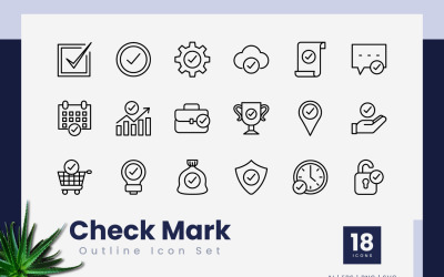 Check Mark Outline Icon Set