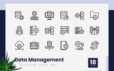 Data Management Outline Icons