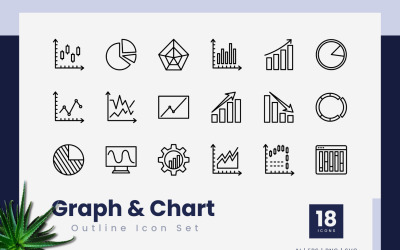 Grafiek- en diagramcontourpictogrammen