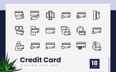 Icone di contorno della carta di credito