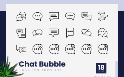 Ikoner för kontur av chattbubblan