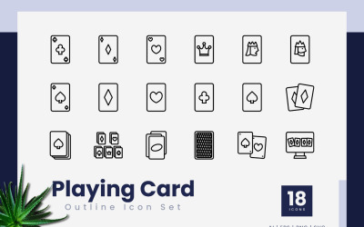 Playing Card Outline Icons