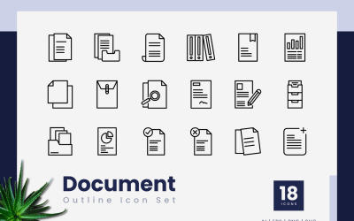 Set di icone di contorno del documento