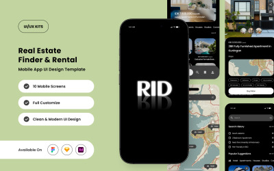 RID – Designmall för app för fastighetssökare