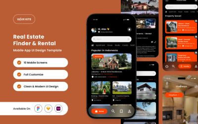 RumaSpace – UI-ontwerpsjabloon voor de Property Finder-app