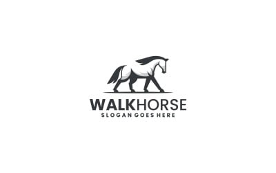 Minimalist Monochrome Horse Logo Design
