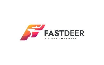 Modern Gradient Deer with Letter F Logo design