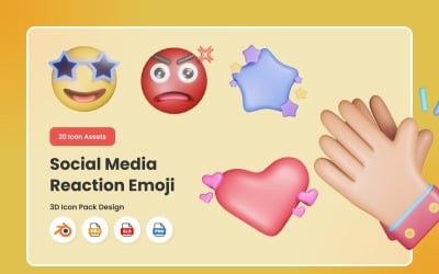 Sosyal Medya Tepkisi Emoji 3D Simge Paketi