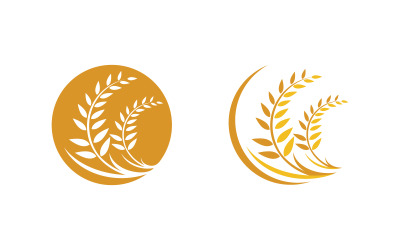 Farma zemědělství pšenice rýže vektorové ilustrace design v.2