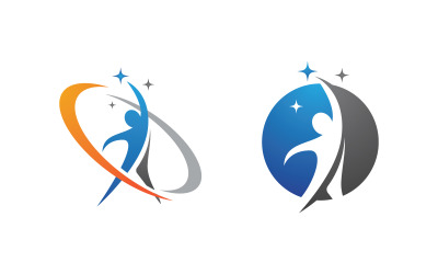 Healthy life Human fit sport logo sign illustration v.244