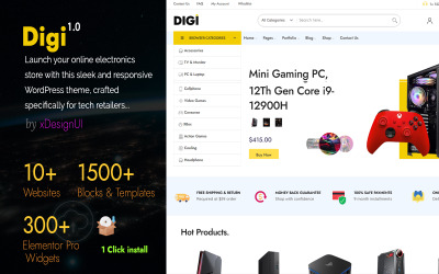 Digi – Tema moderno de WordPress para tienda de electrónica (WooCommerce + Elementor)