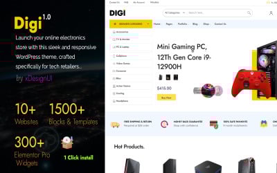 Digi – 现代电子商店 WordPress 主题（WooCommerce + Elementor）