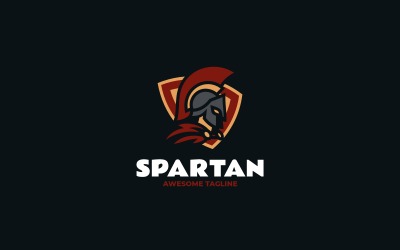 Spartan Savaşçı Kalkanı Maskot Logo Tasarımı