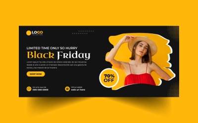 Szablon banera społecznościowego na promocję Black Friday