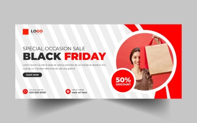 Black Friday Sale Promotion Social Media Cover Banner Vorlage