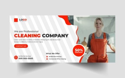 Cleaning Service Agency Social Media Cover Banner Template
