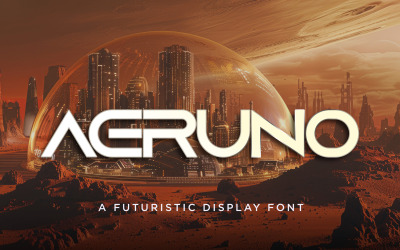Fonte de exibição futurista Aeruno
