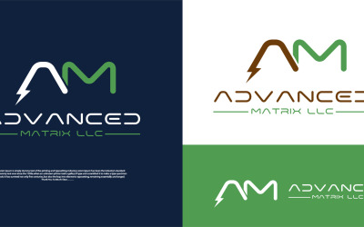 Modelo de logotipo avançado da Martix, logotipo de energia Modren