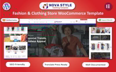 Nova Style - Modello WooCommerce Elementor per negozio di moda e abbigliamento