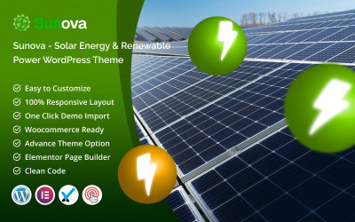 Sunova – WordPress-Theme für Solarenergie und erneuerbare Energien