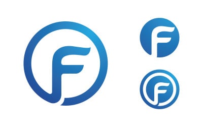 F Letter Logo icon illustration vector design template v.21