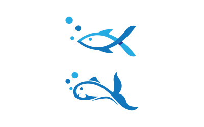 Fish Logo icon illustration Logo template design v.4