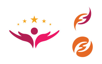 Human care adoption group network and social logo design vv.152