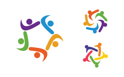Human care adoption group network and social logo design vv.156