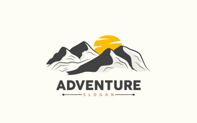 Logotipo de montaña, naturaleza, paisaje, vector V1
