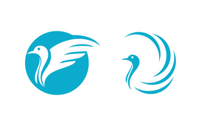 Bird wing icon logo design vector illustration template v.8