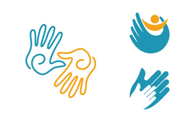 Human care adoption group network and social logo design vv.158
