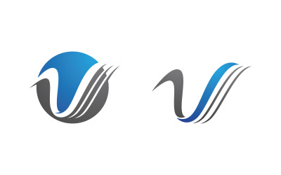 V icon Business Logo Template design illustration v.18