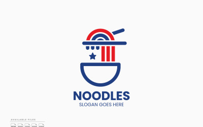 American Noodles Logo Template Vector Design