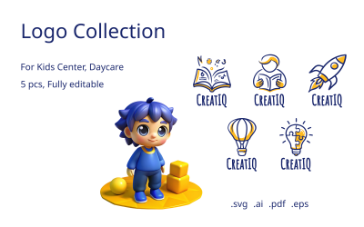 CreatIQ – Modèle de pack de logos pour garderies et centres éducatifs pour enfants