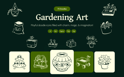 Garten-Doodles-Kunst-Set