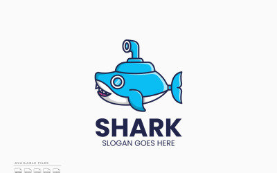 Hai-U-Boot-Logo-Vorlage, Vektordesign