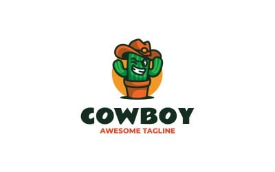 Mascot Cowboy Cactus Logo Design