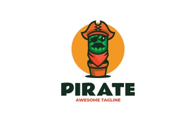 Mascot Pirate Cactus Logo Design
