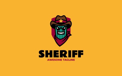 Mascot Sheriff Cactus Logo Design