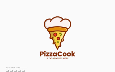 Modello di logo del cuoco di pizza - Design vettoriale