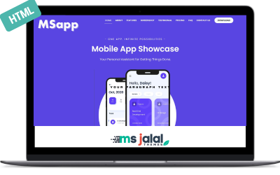 MSapp - HTML-sjabloon voor app-landingspagina
