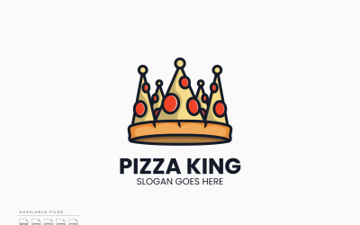 Pizza King Logo Şablonu Vektör Tasarımı