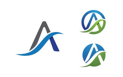 Plantilla de logotipo con diseño de concepto empresarial con letra A v1.107