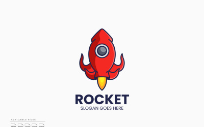 Rocket Squid Logo Şablonu Vektör Tasarımı